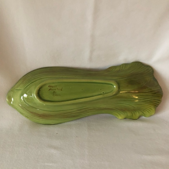 Spoon Rest Condiment Vegetable Dish Celery Design - Picture 8 of 12